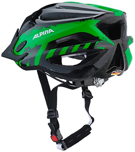 ALPINA Jungen Fb Jr. 2.0 Fahrradhelm, Black-Green, 50-55 cm - 4