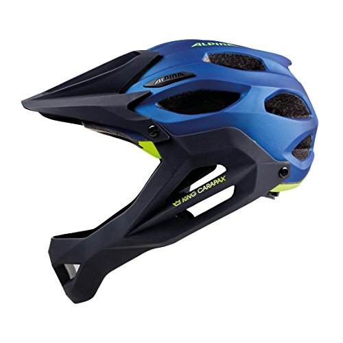 ALPINA Erwachsene King Carapax Fahrradhelm, darkblue-neon, 57-62 cm - 4