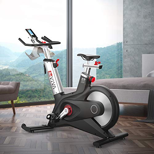 AsVIVA Indoor Cycle Speedbike S17 Studio Pro Bluetooth, 28kg Schwungmasse, computergesteuertes Bremssystem, leiser Riemenantrieb, SPD-klick Pedale, Pulsempfänger inkl. Polar Pulsgurt, Heimtrainer - 2