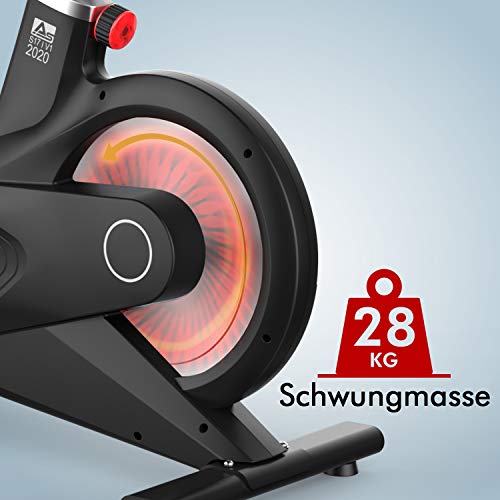 AsVIVA Indoor Cycle Speedbike S17 Studio Pro Bluetooth, 28kg Schwungmasse, computergesteuertes Bremssystem, leiser Riemenantrieb, SPD-klick Pedale, Pulsempfänger inkl. Polar Pulsgurt, Heimtrainer - 5