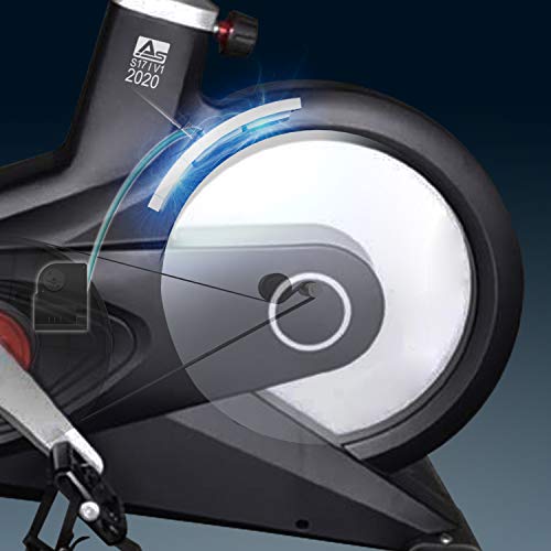 AsVIVA Indoor Cycle Speedbike S17 Studio Pro Bluetooth, 28kg Schwungmasse, computergesteuertes Bremssystem, leiser Riemenantrieb, SPD-klick Pedale, Pulsempfänger inkl. Polar Pulsgurt, Heimtrainer - 6