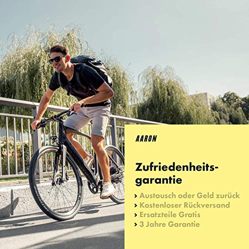 AARON Horn - Lenker Griffe mit Gel Dämpfung - ergonomische Lenkerhörner aus rutschfestem Gummi - Fahrradgriffe für E-Bike, Trekkingrad, Mountainbike, Tourenrad in schwarz - 5