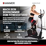 HAMMER 4862 Ergometer Cardio XT6 BT, leises Fitnessfahrrad mit tiefem Einstieg und Comfort-Sattel, 13 kg Schwungmassensystem, Bluetooth & App-Steuerung, 130 kg Benutzergewicht, 93 x 51 x 150 cm - 2