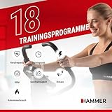 HAMMER 4862 Ergometer Cardio XT6 BT, leises Fitnessfahrrad mit tiefem Einstieg und Comfort-Sattel, 13 kg Schwungmassensystem, Bluetooth & App-Steuerung, 130 kg Benutzergewicht, 93 x 51 x 150 cm - 5