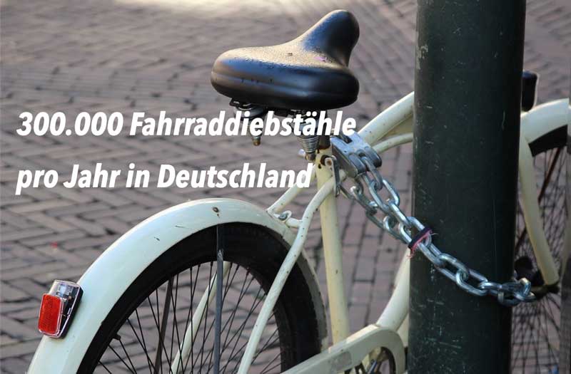 Täglich werden ca. 800 Fahrräder in Deutschland gestohlen.