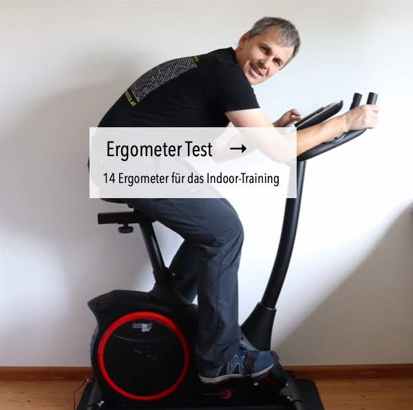 Das Bild zeigt den Redakteur beim Ergometer Test