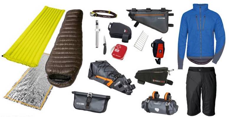 Bikepacking Taschen, Kleidung und Ausrüstung